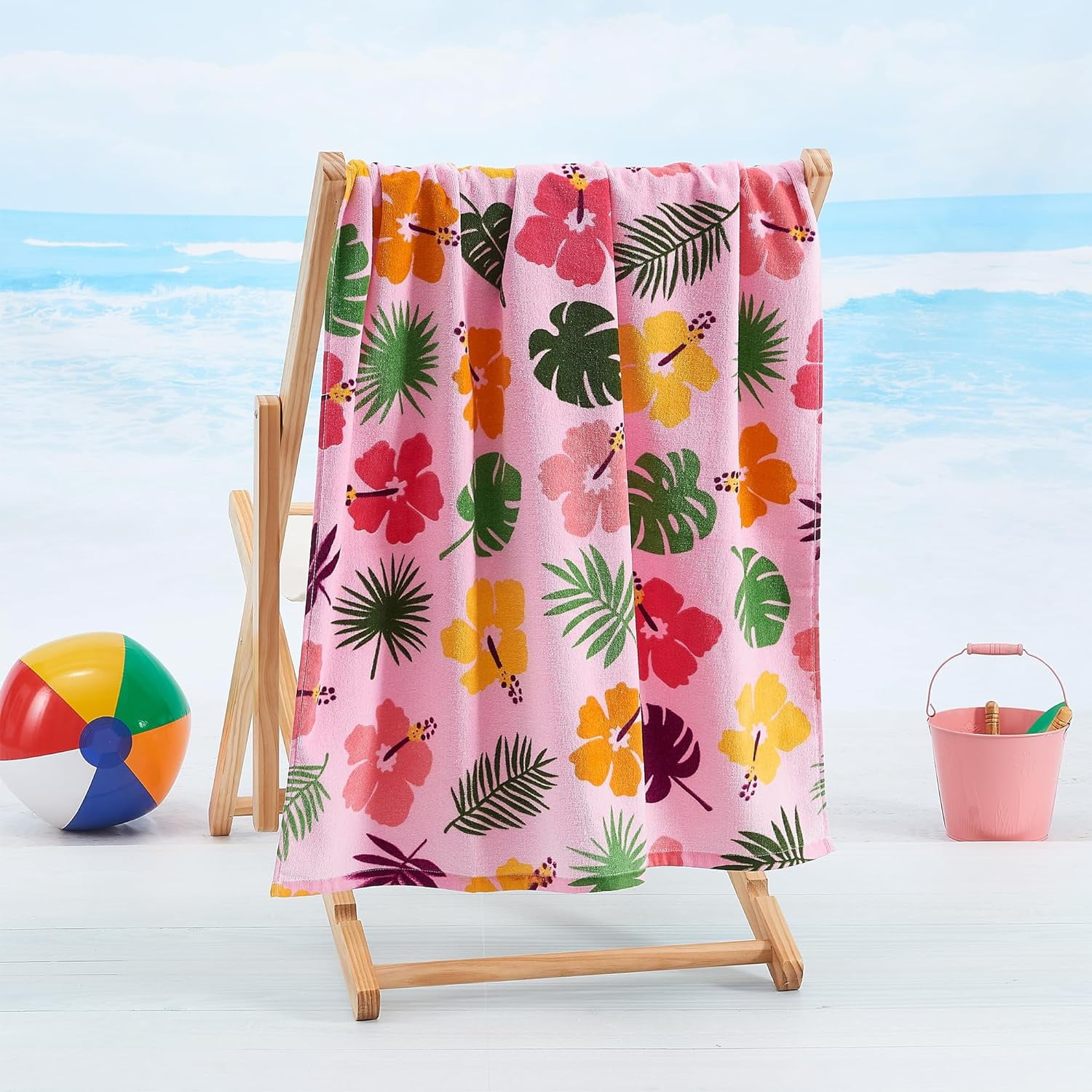 100% Polyester Beach Towel for Kids, Toddler, & Baby | Bath, Pool, Camping, Travel Towel for Boys & Girls | Toddler Beach Essentials, Quick-Dry, & Absorbent Towel (Rainbow, 30" x 60")