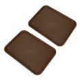 thumbnail image 6 of Suodoka 2pcs Rectangular Plastic Serving Tray Thickened Slip-Resistant Fast Food Tray for Dining Hall & Restaurant, Coffee, 6 of 9