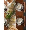 thumbnail image 5 of Fall Forest Burlap Cotton Table Runner 13x90 Inches Long, Country Pastoral Trees Cabin Nature Scenery Farmhouse Table Runners, Outdoor Dining Tablecloths Decor for Baby Shower/Party/Wedding, 5 of 6