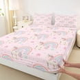 thumbnail image 3 of Homewish Kawaii Animal Unicorn 4 Pieces Queen Sheet Sets for Kids Boys Girls,Floral Magical Horse Ultra Soft Flat Sheet,Cartoon Gradient Rainbow Queen Fitted Sheet,Lightweight Room Decor, 3 of 7
