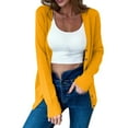thumbnail image 4 of Itsame Cardigan Sweater Women Loose Button V-Neck Sweaters Long Sleeve Sweatertop Yellow Size 3XL, 4 of 9