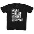 thumbnail image 1 of T-Shirt Jeunesse Noir Monster Hunter Hunt Repeat, 1 of 2