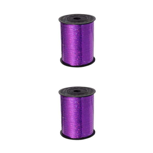 kurtrusly Sparkling Ribbon Balloon Sturdy And Durable For Crafts And Gift Packaging Tidy Golden Curled Ribbon Purple ribbon 2Set