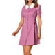 thumbnail image 4 of Vestido de mujer con cuello Peter Pan de contraste y botones Inspire Chic, lila, 4 of 5