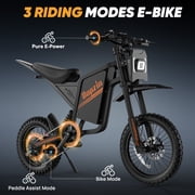 Electric Dirt Bike for Teens,Peak 2600W 38MPH Off-Road eMotorcycle,60V 23AH,up to 100 Miles,Full Suspension,14/12 Tire Mountain Bike UL2849