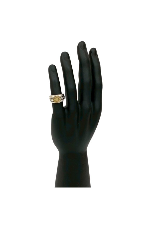 Pre-Owned HERMES Serie Ring, 925 Sterling Silver and 18K Gold, Size 10, Men's Women's, 31898
