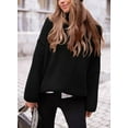 thumbnail image 3 of PRETTYGARDEN Women's Knit Oversized Sweater Fall Fashion Casual Long Sleeve Turtleneck Chunky Pullover Tops Winter Clothing, 3 of 7
