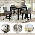 thumbnail image 6 of PORKISS Dining Table Set for 4, Counter Height Table Set of 5 with 4 Upholstered Chairs, Solid Wood Breakfast Bar Table and Chairs Set for Home, Style A, 6 of 10