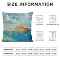 thumbnail image 5 of PHYHOO Shark Throw Pillow Cushion Cover, with on Top of The Water Humorous Image, Decorative Square Accent Pillow Case, Blue Orange White, 5 of 5