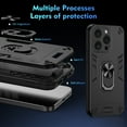 thumbnail image 6 of SaniMore Case for iPhone 13 Pro Max, Magnetic Car Mount 4ft Drop Tested Military Grade Protective Shockproof Anti-fall Rugged Rotating Bracket Anti-slip Shell for iPhone 13 Pro Max, Black, 6 of 7