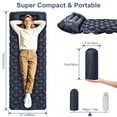 thumbnail image 5 of Sleeping Pad for Camping, Ultralight Self Inflatable Sleeping Pad with Built-in Pump & Pillow, Compact Inflatable Portable Air Mattress for Tent, Backpacking, Hiking, Car Traveling, Beach, Blue, 5 of 7