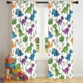 thumbnail image 5 of Blackout Kids Curtains,White Floral Dinosaurs Pattern Childrens Insulated Curtains Set Of 2,Bedroom Essentials,Toddler Room Decor 42"x84", 5 of 5