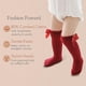 thumbnail image 4 of Medias hasta la rodilla con volantes para uniformes escolares de niñas y estilo diario Adorables calcetines con lazo en la parte superior para niñas pequeñas, 4 of 5