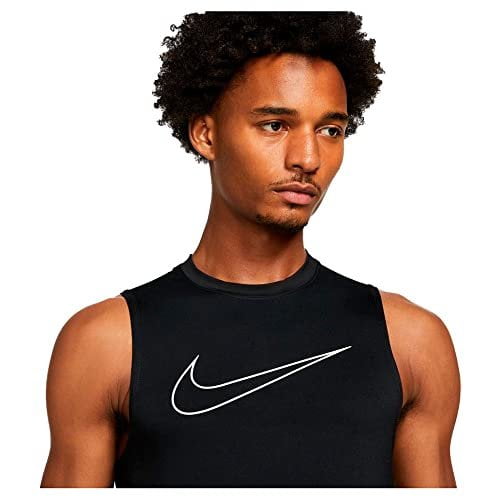 Nike Pro Dri Fit Men s Slim Fit Sleeveless Top as1 Alpha s Regular Regular Black White Small Walmart