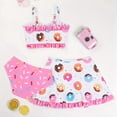 thumbnail image 2 of Ingzy Girls Swimsuit 3 Piece Bathing Suits Summer Bikini Tankini Sets with Cover Up Skirt for Toddler Kid 2-9 Years, 2 of 7