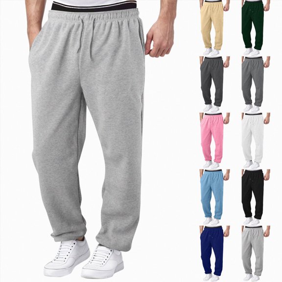 Men's Casual Drawstring Elastic Waist Flap Pocket Street Jogger Cargo Pants Sweatpants Joggers Fall Winter Pants ,S-Pink