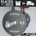 thumbnail image 4 of Synergee Bumper Plates – Durable Olympic Weight Plates, Low-Bounce Rubber for Strength Training, Powerlifting, and Functional Workouts., 4 of 6