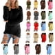 thumbnail image 2 of Sudadera para mujer casual cuello redondo difuso polar jersey camisa otoño invierno ligero peludo manga larga tops 2023, 2 of 4