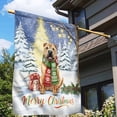 thumbnail image 3 of Merry Christmas Chinese Shar-Pei Snowy Winter with Gifts Tree Decorations House Flag 28x40in Double Sided Dog Lover Outdoor Decor - 12020, 3 of 5