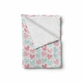 thumbnail image 2 of Love Soft Flannel Fleece Throw Blanket, Pastel Tones Heart Patterns with Swirling and Striped Ornaments, Cozy Plush for Indoor and Outdoor Use, 50" x 60", Pastel Pink Rose, by Ambesonne, 2 of 6