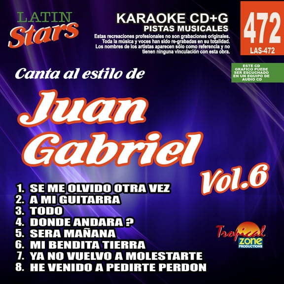 Karaoke Latin Stars 472 Juan Gabriel Vol. 6
