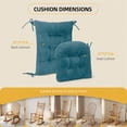 thumbnail image 4 of Millsilo 38" x 17" x 3" Indoor Tufted Rocking Chair Cushion & Seat Pad with Non-Slip Base & Secure Ties — Blue, 4 of 10