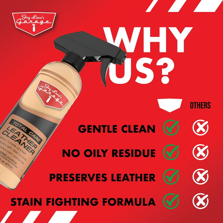 Jay Leno's Garage Leather Cleaner 16 oz Safely Cleans and Protects
