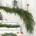 thumbnail image 5 of Christmas Rattan Decoration – 3.3ft PVC Green Christmas Garland with Flowers, Holiday Wreath Rattan for Door, Window, Mantel & Indoor Outdoor Xmas Décor, 5 of 5