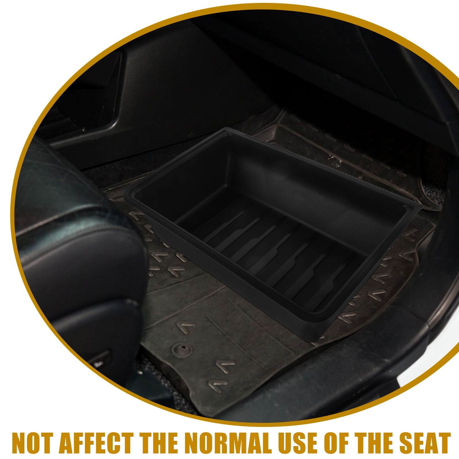 BESTONZON Under Car Seat Storage Tray Rectangular Modern 1 Set