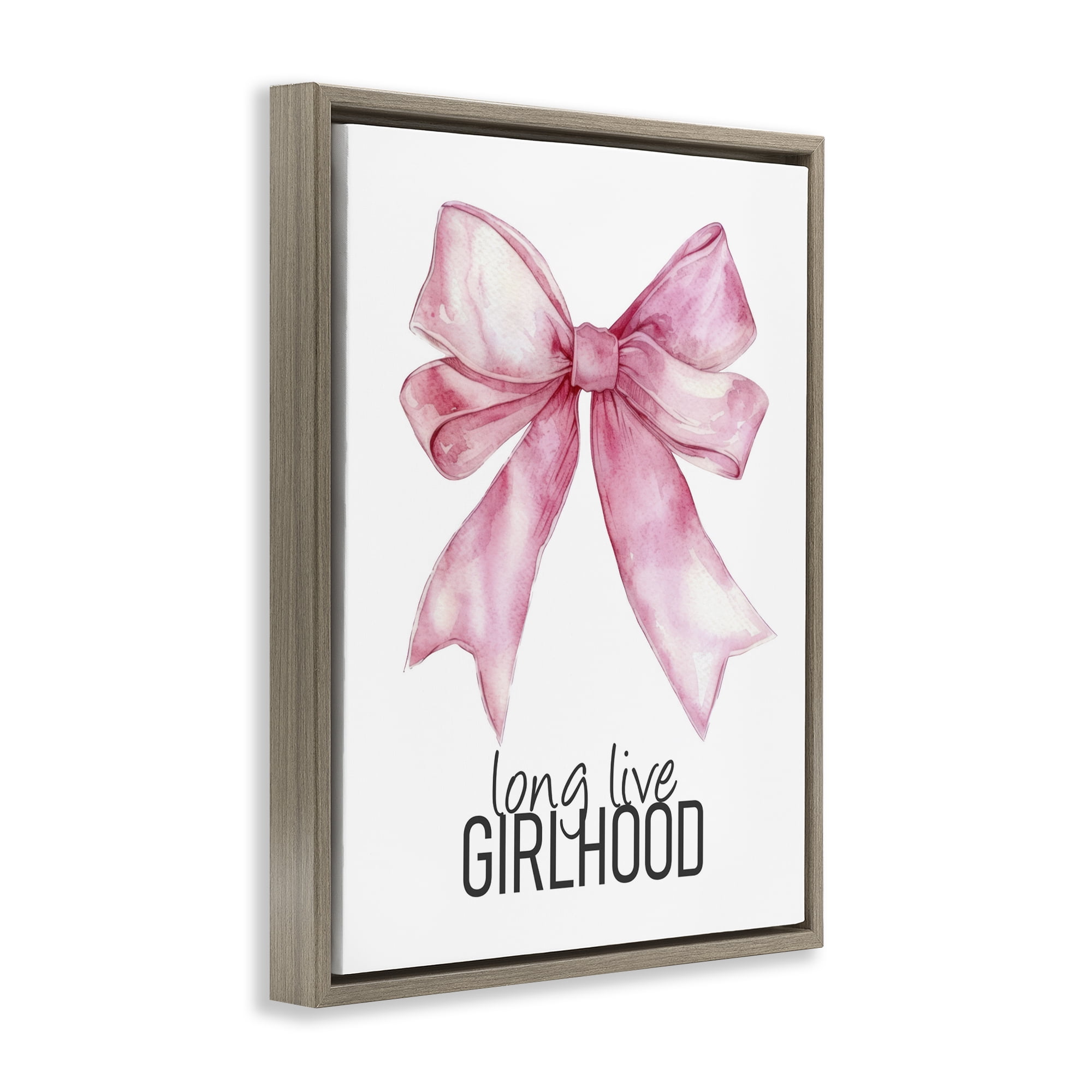 Long Live Girlhood Brown Framed Floater Canvas Wall Art, design by Kim Allen