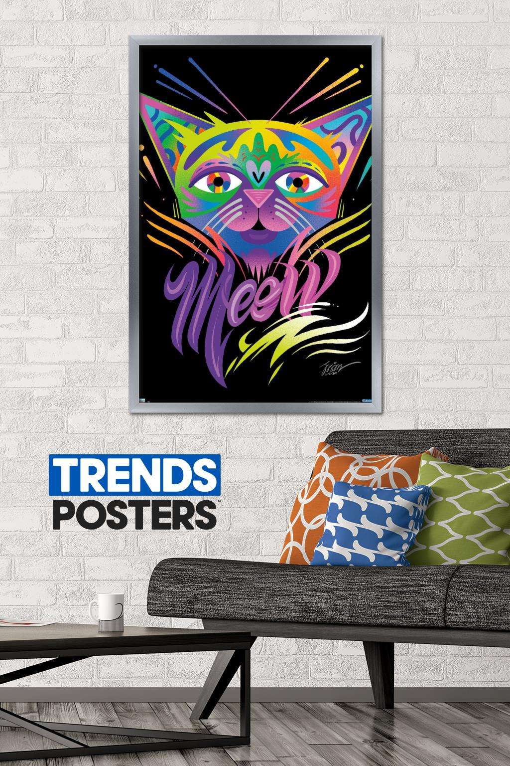 Meow Wall Poster, 22.375" x 34" Framed