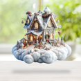 thumbnail image 5 of Clearance Under $1, 1 Pcs Christmas House Santa Flat Ornament, 2D Hanging Decor, Acrylic Pendant for Tree and Holiday Decoration, 8cm(D), 5 of 7
