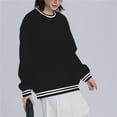 thumbnail image 5 of Women's Printed Round Neck Long Sleeve Sweatshirt, Autumn Winter Soft Skin-Friendly Comfortable Fabric Pullover Top for Daily Wear, Travel, Vacation, and Casual Occasions Black S, 5 of 6