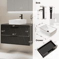 thumbnail image 6 of 30" Wall Mount Single Bathroom Vanity with Vessel Sink, Floating Cabinet Manufactured Wood Top, Faucet, Drain, 6 of 8