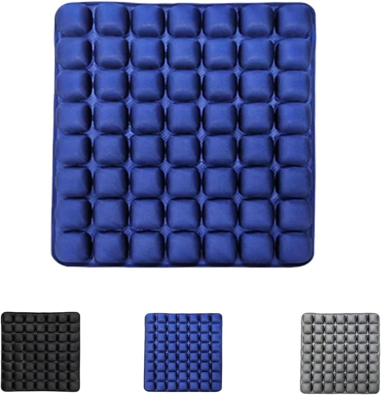 Air Inflatable Travel Seat Cushion, Portable Breathable Comfort Cushion, 56 Air Bubble Design for Airplane, Car, Office Chairs & Home Living – Lightweight & Ergonomic Support,18” x 16” (Blue)