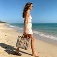 thumbnail image 4 of Bolso de mano grande tipo tote | Bolso de hombro | Bolso de mano tejido | Poliéster ligero y resistente | Bolso resistente al agua para uso diario, 4 of 6