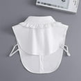 thumbnail image 7 of Municipal Womens Ruffle Fake Collar Peter Pan Collar Half Shirt Blouse Collar Detachable Collar with Bow Tie, 7 of 7