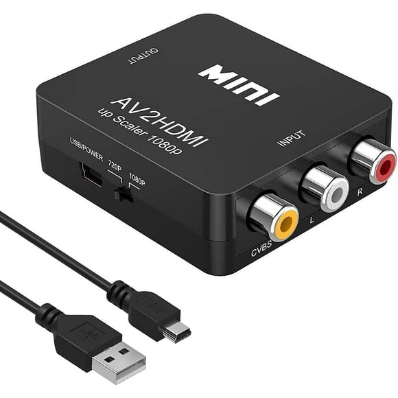 supershield RCA AV Audio Video Composite to HDMI 1080P Converter With Power Adapter - Black