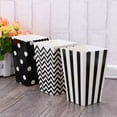 thumbnail image 3 of EeaseCA 30pcs Popcorn Carton Stripe Wave Dot Pattern Chicken Cartons Snack Container for Birthday Parties Baby Shower Graduation (Black), 3 of 7
