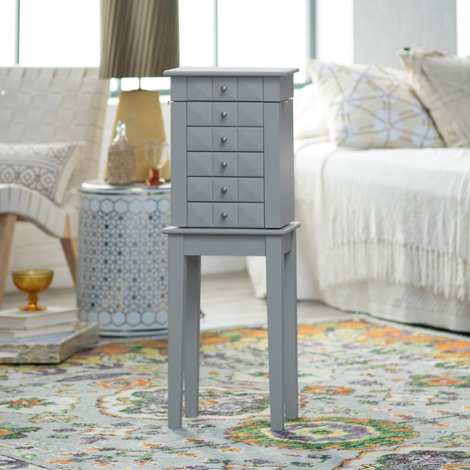 Finley Home Zoe Gray Jewelry Armoire