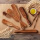 thumbnail image 5 of Sistema de madera del Spurtle de 6 piezas, utensilios de cocina de madera resistentes al calor determinados del Spurtle de la teca fijados Non-s, 5 of 5