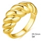 thumbnail image 3 of Xihbxyly En venta Nuevo anillo roscado para hombre y mujer, anillo chapado en oro, 3 of 4