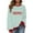 Green, variant on Maplenight Christmas Sweatshirts for Women Letter Printed Striped Crew Neck Sweatshirt Long Sleeve Regular Fit Casual Pullover Tops