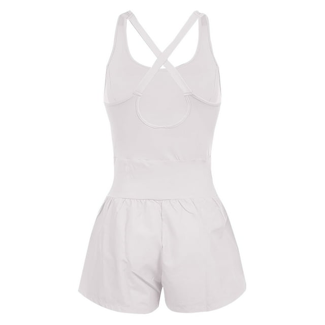 Hot Sale!BKQCNKM Rompers for Women, Athletic Romper, Short Rompers for Women, Workout Romper Workout Sets for Women, Spring Break Outfit Women, White S