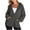 001 Gray, variant on Htigea Womens Oversized Half Zip Hoodies Textured Long Sleeve Casual Hooded Sweatshirts Loose Fall Pullover Tops with Pockets Army Green S