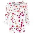 thumbnail image 4 of Cute Heart Shirts for Valentines Day Women Classic 3/4 Sleeve Tops Trendy Plus Size Basic Tee Shirt, 4 of 4