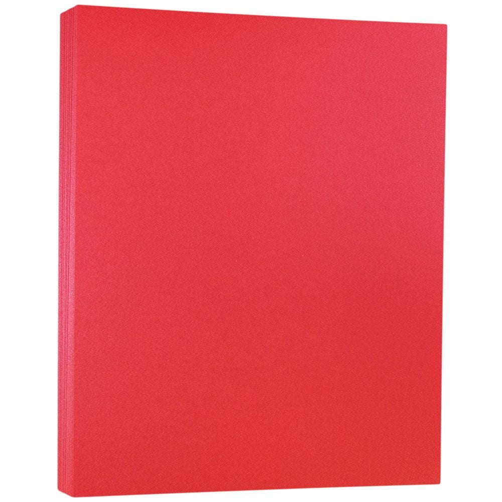 JAM Paper 8-1/2 x 11 Metallic 110 lb Cover Cardstock, Jupiter Red, 50-Pack