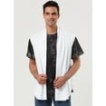 thumbnail image 3 of INSPIRE CHIC Men's Open Front Asymetric Hem Sleeveless Cardigan Vest White 46, 3 of 7