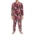 thumbnail image 3 of Sikiie Rose Flowers Mens Pajama Set, Soft Warm Long Sleeve Sleepwear, Cozy Button-Down Pjs for Men-XX-Large, 3 of 7