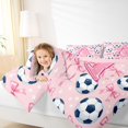 thumbnail image 3 of Manfei Pink 3D ABC Print A Full Size Comforter Sets,Cute Coquette Bow Bedding Comforter Set,Pink Reversible,3 Pieces,1 Comforter and 2 Pillowcases, 3 of 7